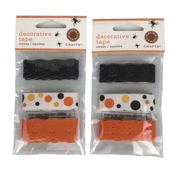Martha Stewart Crafts Halloween Decorative Tape Jack-O-Lanterns Fall Lot of 4 - Picture 3 of 11